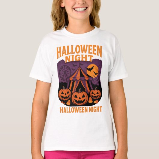 Retro Halloween Night Festival Kleding Unisex T-shirt (Voorkant)