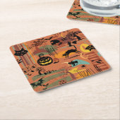 Retro Halloween O'Rama Kartonnen Onderzetters (Schuin)