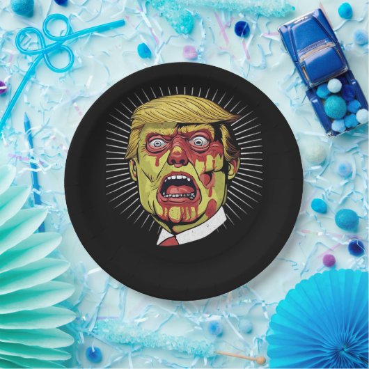 Retro Halloween Papieren Bordje (Feest)