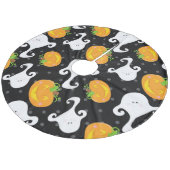 Retro Halloween Party Fleece Kerstboom Rok (Gekanteld)