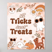 Retro Halloween Party Geen Tricks Gewoon Treats Si Poster (Voorkant)