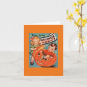 Retro Halloween Party Invitation Kaart (Gele Bloem)