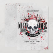 Retro Halloween Party Kaart (Voorkant / Achterkant)