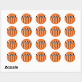 Retro Halloween Party Streamers Ronde Sticker (Vel)