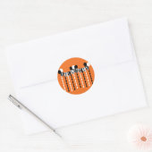 Retro Halloween Party Streamers Ronde Sticker (Envelop)