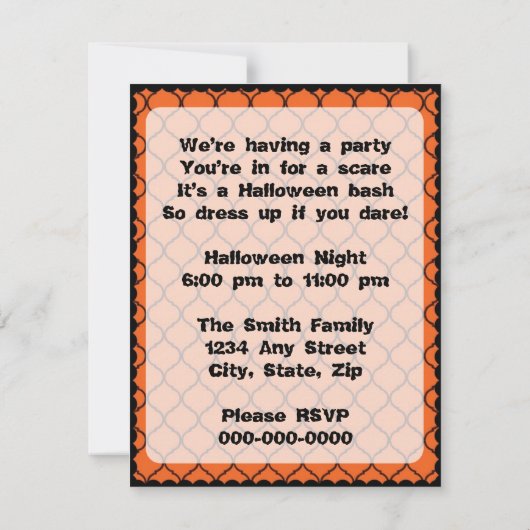 Retro Halloween Party uit de jaren '60 Kaart (Achterkant)