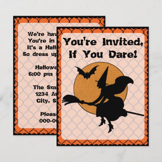 Retro Halloween Party uit de jaren '60 Kaart (Voorkant / Achterkant)