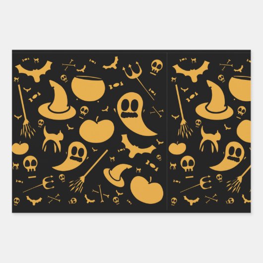Retro Halloween Patroonverlooppapier Inpakpapier Vel (Voorkant 2)