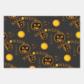 Retro Halloween Pattern Pumpkin Inpakpapier Vel (Voorkant 2)