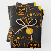 Retro Halloween Pattern Pumpkin Inpakpapier Vel (In situ)