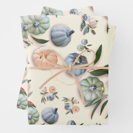 Retro Halloween Pattern Pumpkin Inpakpapier Vel (In situ)