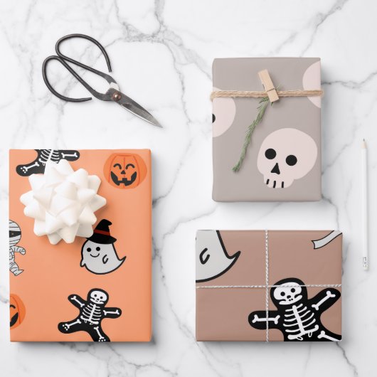 Retro  Halloween Pattern Pumpkin Inpakpapier Vel (Voorkant)