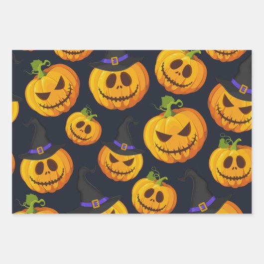 Retro  Halloween Pattern Sugar Skull Wrapp Inpakpapier Vel (Voorkant 2)