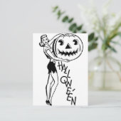 Retro Halloween Pinup Briefkaart (Staand voorkant)
