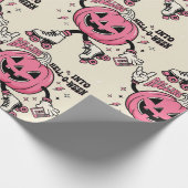 retro halloween pompoen cadeaupapier (Hoek)
