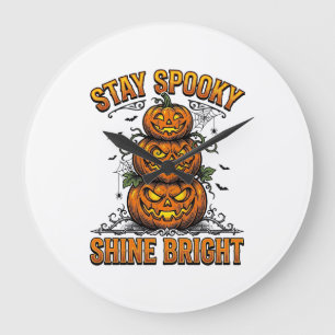 Retro Halloween Pompoen Griezeld Griezige T-shirt Grote Klok