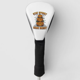 Retro Halloween Pompoen Griezelig Helder Shirt Des Golfheadcover