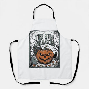Retro Halloween Pompoen Kat Tis The Season T-shirt Schort