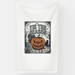 Retro Halloween Pompoen Kat Tis The Season T-shirt Spandoek