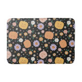 Retro Halloween pompoenen en bloemen patroon Badmat (Voorkant)