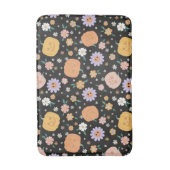 Retro Halloween pompoenen en bloemen patroon Badmat (Voorkant Verticaal)