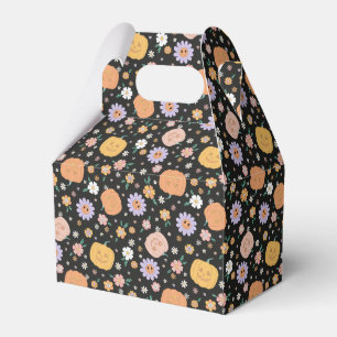 Retro Halloween pompoenen en bloemen patroon Bedankdoosjes