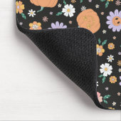 Retro Halloween pompoenen en bloemen patroon Muismat (Hoek)