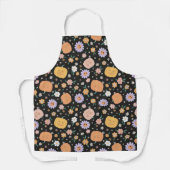Retro Halloween pompoenen en bloemen patroon Schort (Voorkant)