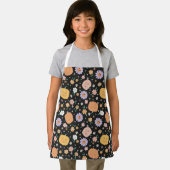 Retro Halloween pompoenen en bloemen patroon Schort (Insitu)
