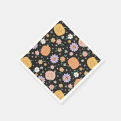 Retro Halloween pompoenen en bloemen patroon Servet (Hoek)