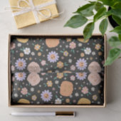 Retro Halloween pompoenen en bloemen patroon Tissuepapier (Geschenk)