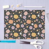 Retro Halloween pompoenen en bloemen patroon Tissuepapier (Craft)