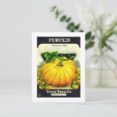 Retro Halloween pompoenzaadpakket Briefkaart (Staand voorkant)