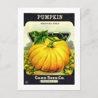 Retro Halloween pompoenzaadpakket Briefkaart