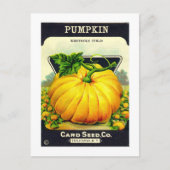 Retro  Halloween pompoenzaadpakket Briefkaart (Voorkant)