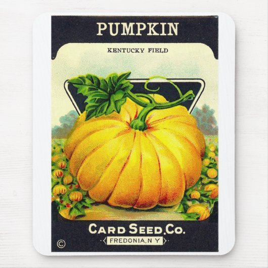 Retro Halloween pompoenzaadpakket Muismat (Voorkant)