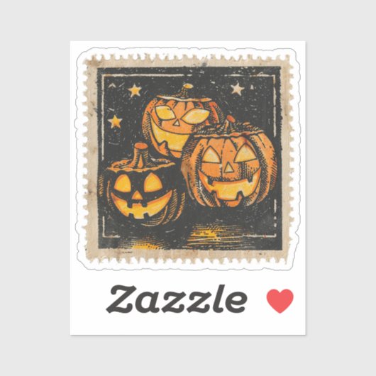 Retro Halloween Post postzegel Spooky Season Sticker (Vel)