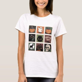 Retro Halloween Postzegel Collectie T-Shirt