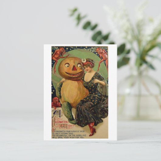 Retro  Halloween Pumpkin Hug Briefkaart (Staand voorkant)