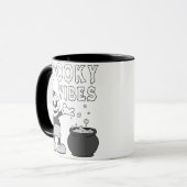 Retro Halloween Pumpkin Spooky Vibes Ghost Mok (Voorkant links)