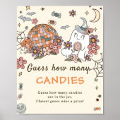 Retro Halloween Raad hoeveel Snoepjes spel Poster (Voorkant)