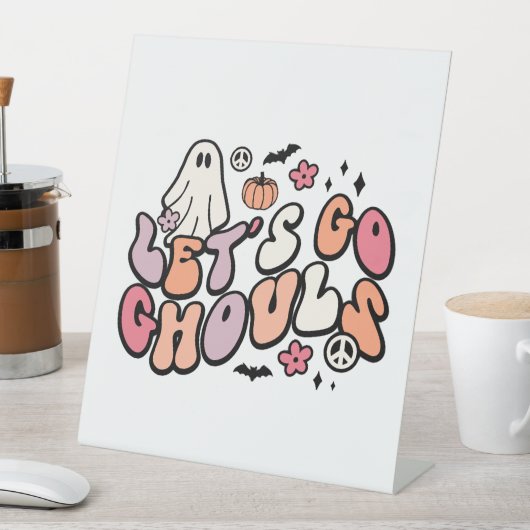 Retro Halloween Reclamebord Met Voetstuk (Insitu)