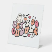 Retro Halloween Reclamebord Met Voetstuk (Voorkant)