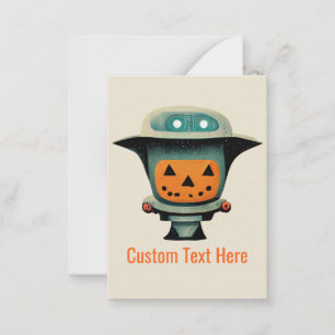 Retro Halloween Robot 001 Cute Custom Kinder Notitiekaartje