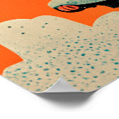 Retro Halloween Robot 001 Cute Kinder Art Poster (Hoek)