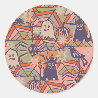 Retro Halloween Ronde Sticker
