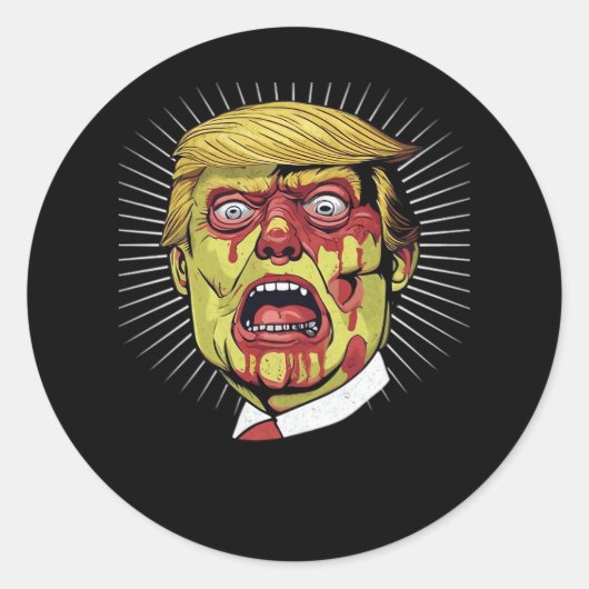 Retro Halloween Ronde Sticker (Voorkant)