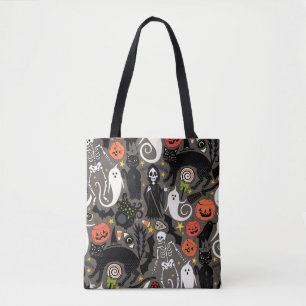 retro halloween saai tote bag