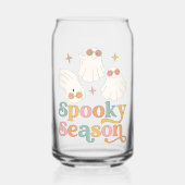 Retro Halloween Schattige Ghost Spooky Seizoen Blikvorm Glas (Voorkant)