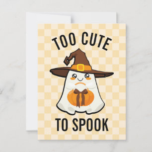 Retro Halloween Schattigee geest te Schattige om g Briefkaart
